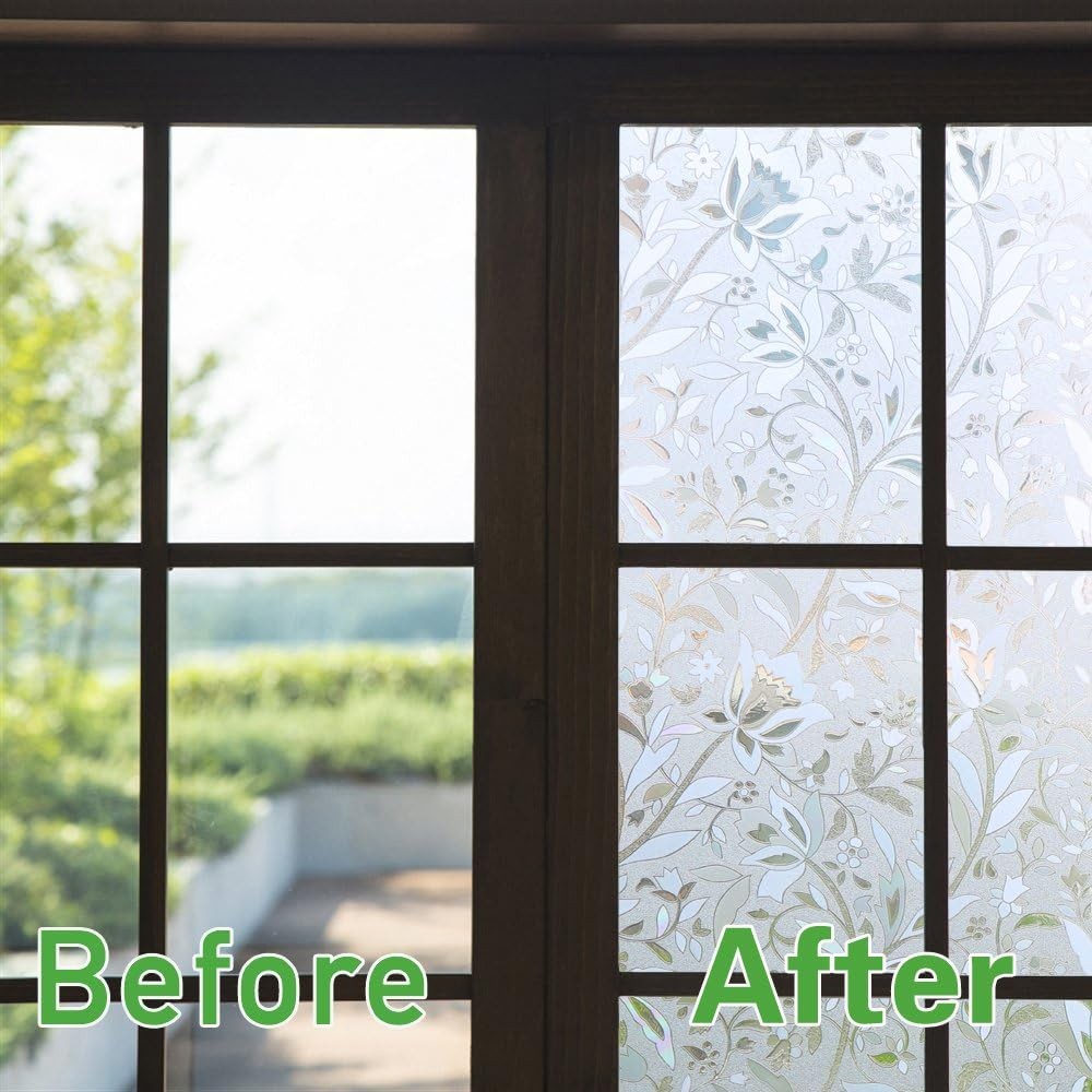 NIVIY Window Privacy Film with Installation Tools, Bathroom Frosting Decorative