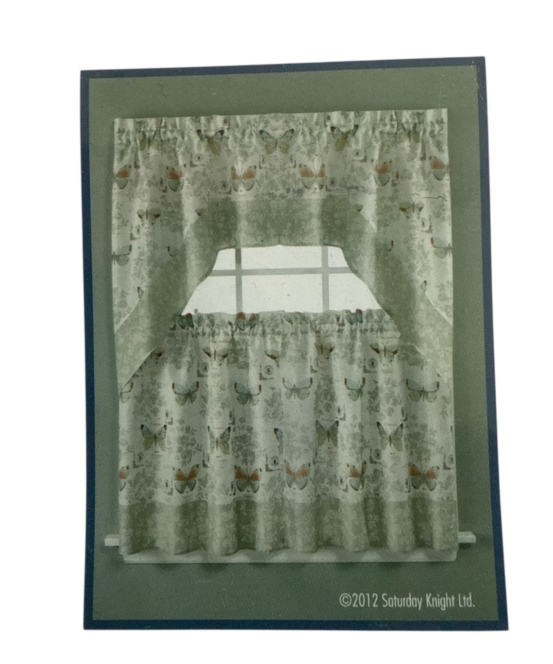 Saturday Knight Butterfly Bliss Kitchen Valance & Tier Curtains Set – New