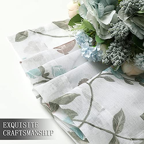 Tollpiz Sheer Floral Curtains – Butterfly 54″W x 45″L – Set of 2 – Blue