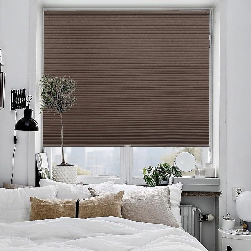 Cordless Blackout Blinds No Drill Honeycomb Shades Tension Mounted Energy Saving