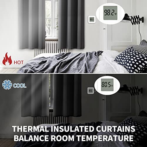 Small Window Curtains 36 Inches Long – Half 29″W x 36″L (Pack of 2) Dark Grey