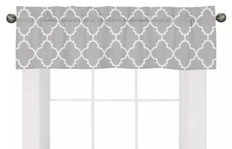 LINED WINDOW VALANCE CURTAIN 42 X 15 HALLOWEEN ORANGE PURPLE PLAID GLITTER