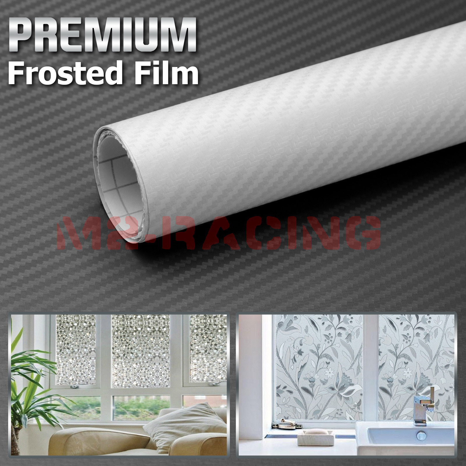 2pcs 4″x8″ Sample Carbon Fiber Frosted Glass Bathroom Window Security Privacy