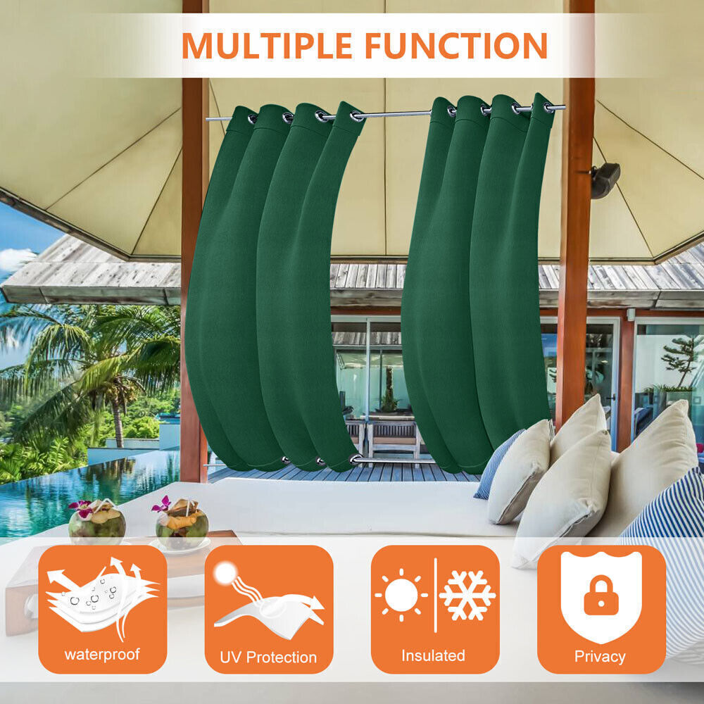 Windproof Curtains Thermal Insulated Waterproof Blackout Grommet at Top + Bottom