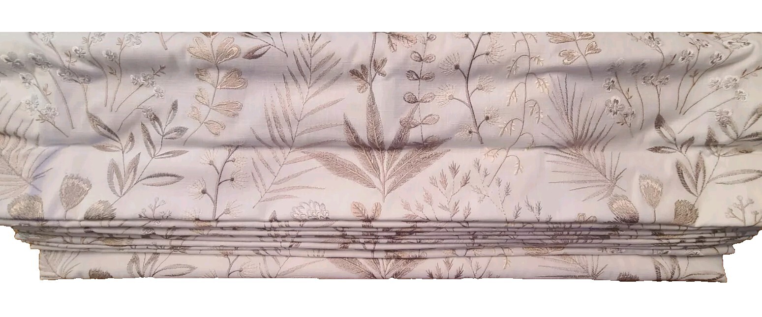 Lafayette Interior Designs Flat Fold Embroidery Cordless Roman Shade – Set Of 4