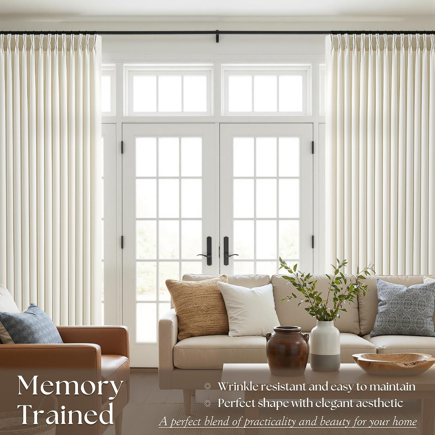 Extra Wide 100 Inch Large Curtains 96 Inches Long for Sliding Glass Door Living