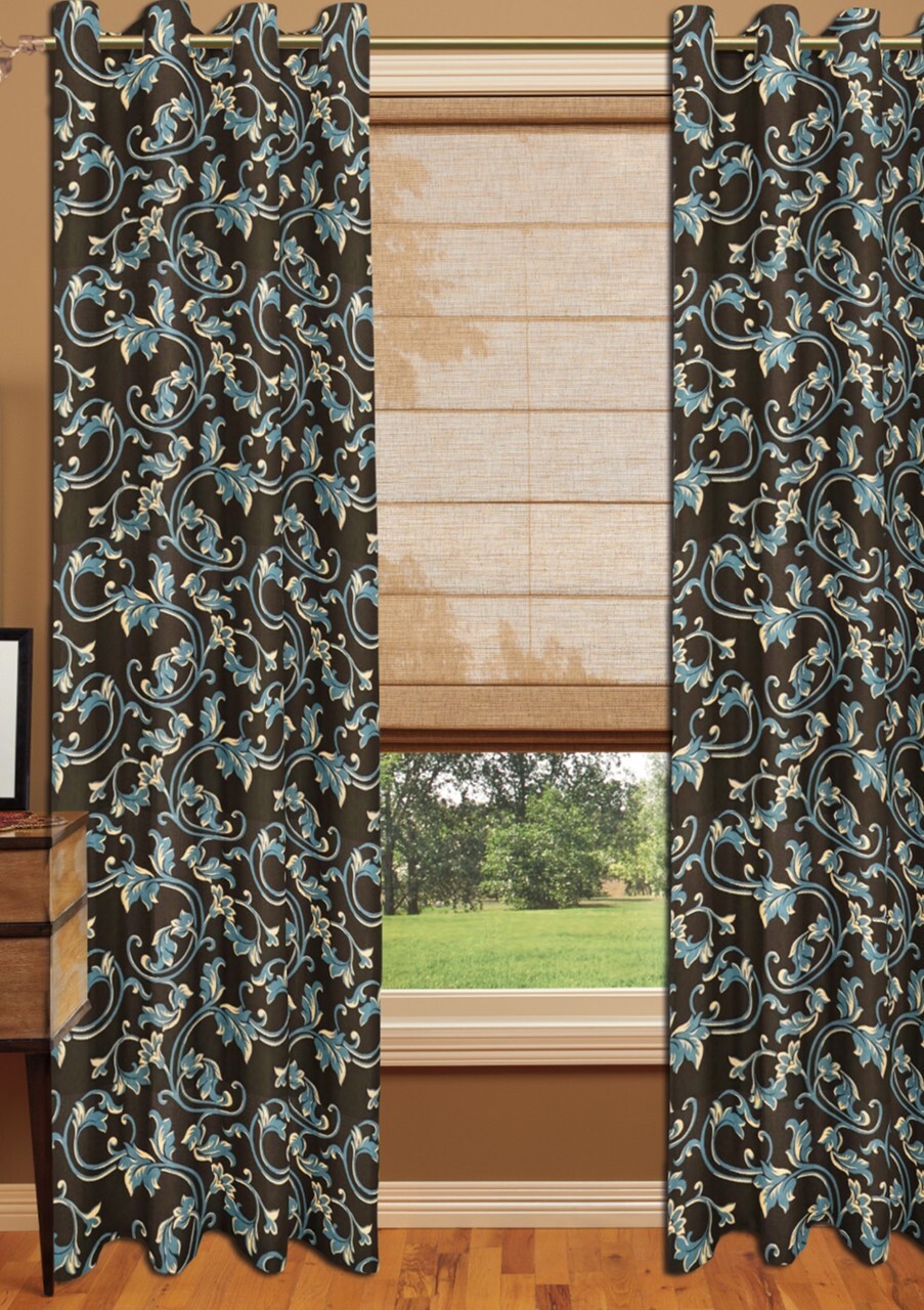 Drapery Panel -Brown – Rayon/Polyester- 55″ Inches W-MLK