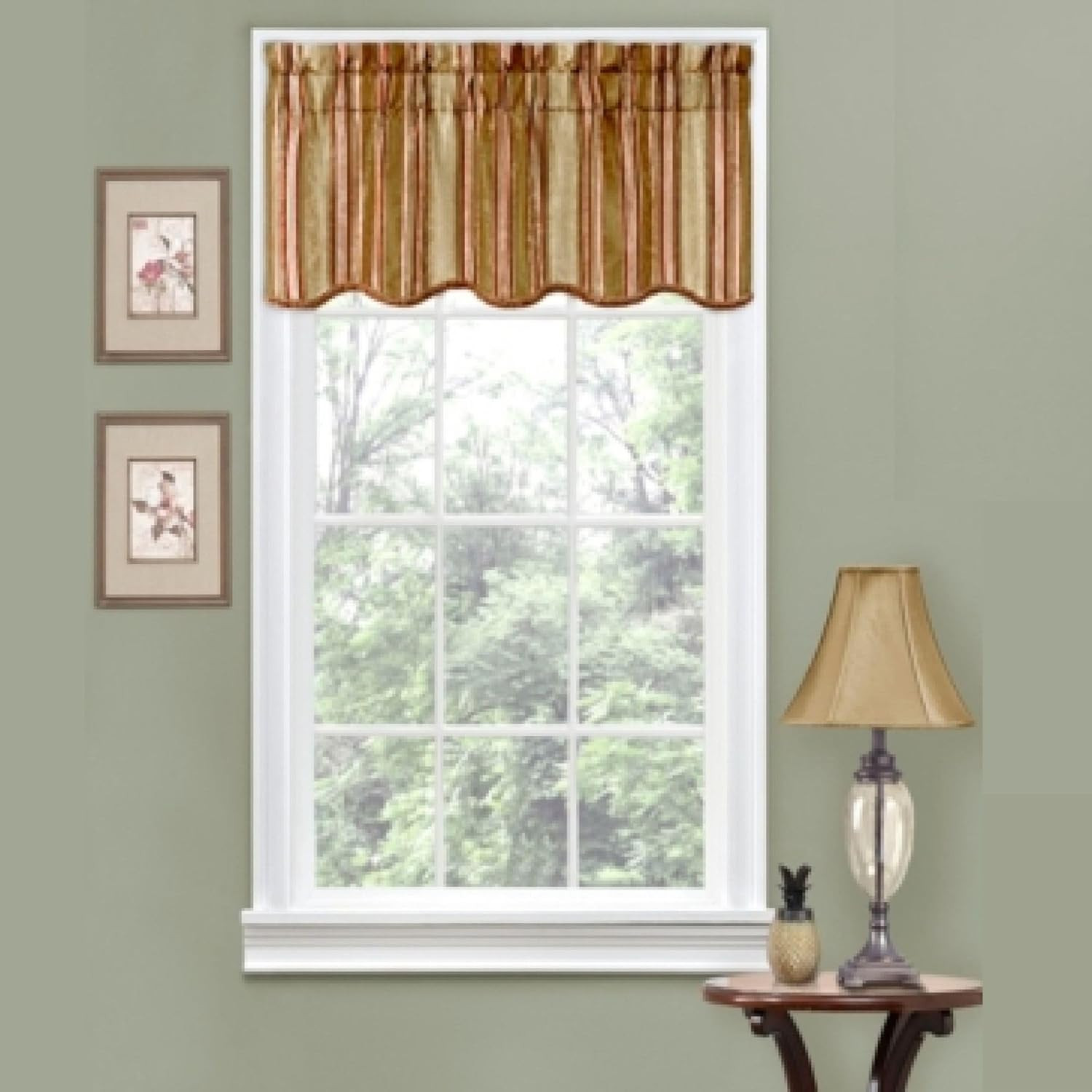 Traditions Stripe Rod Pocket Valance, 52″x16″, Antique Bedroom & Living Room New