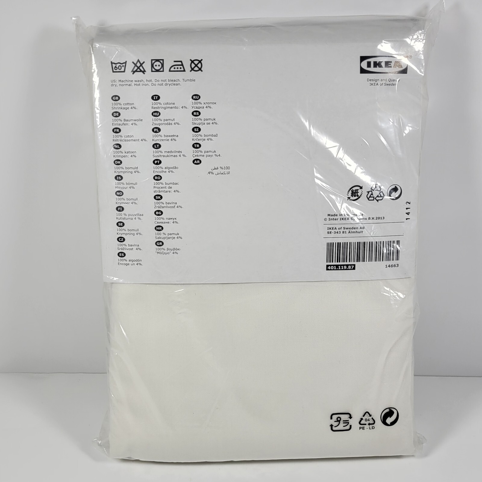 1 Pair IKEA MERETE Curtain Drapes Room Darkening 57×98″ Grommets Bleached White