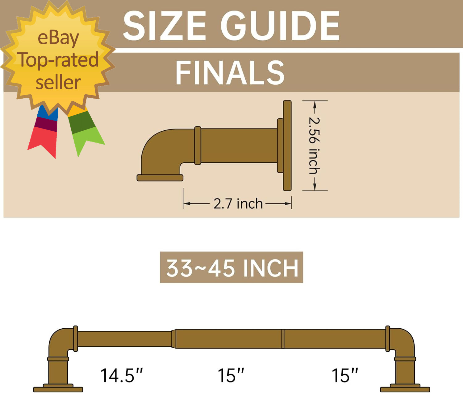 Industrial Curtain Rods for Windows 28 to 48 Inches, Blackout Wrap around Curtai