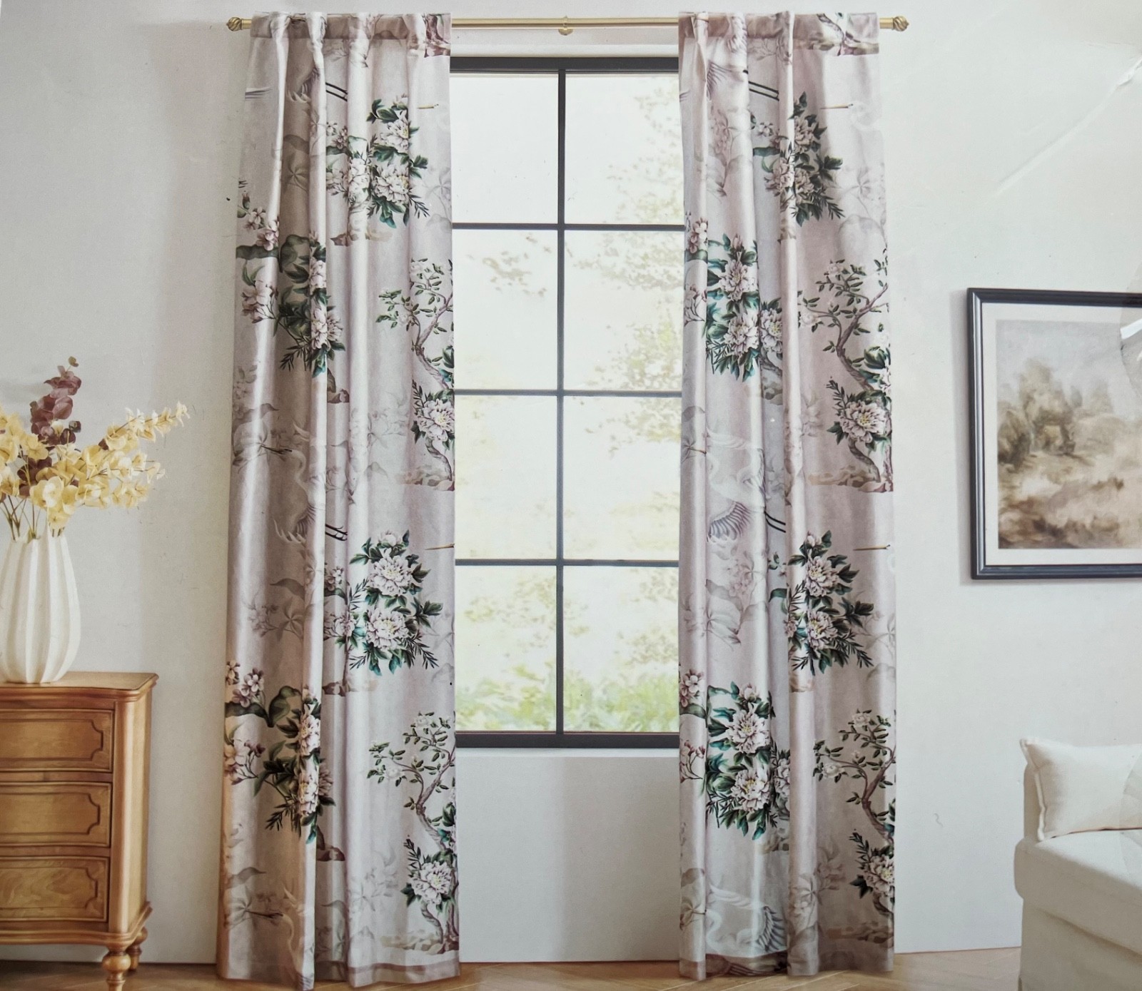 CALLISTO Home Herons- Scroll Blush CURTAINS Rod Pocket 2x PANELS 38” x 84” NEW