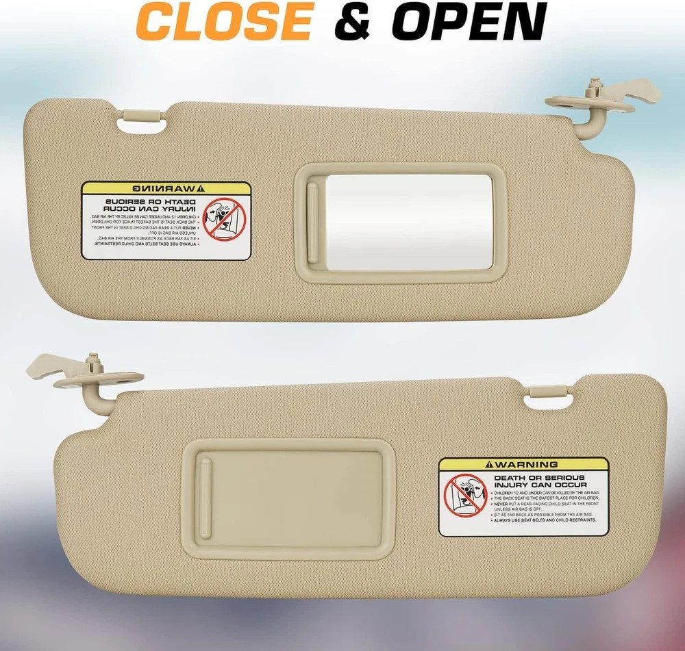 Left Driver & Right Passenger Sun Visor Beige Left Driver & Right Passenger Side