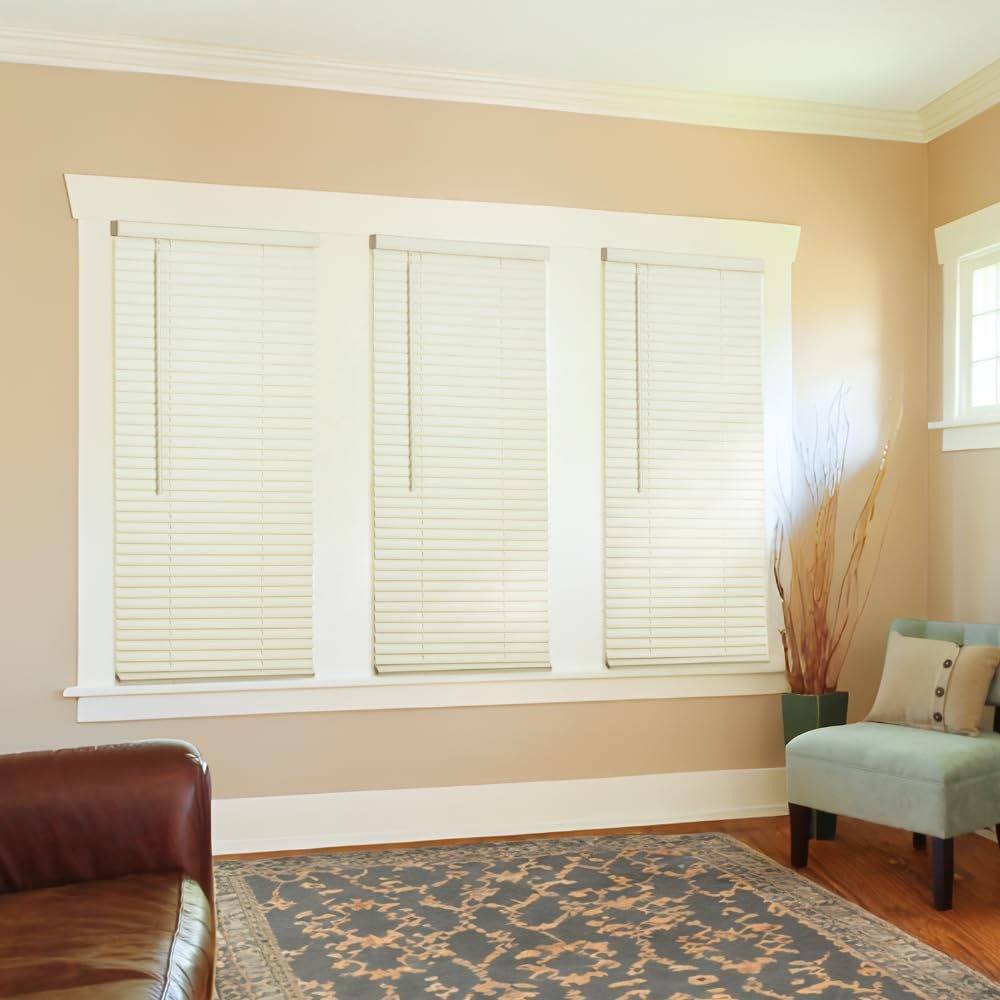 LOTUS & WINDOWARE Cordless Mini Blind, 1″ Vinyl Slats, 55″ Wide x 64″ Long – …