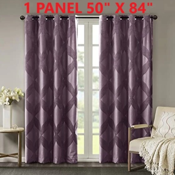 1 PANEL 50X84 Sunsmart Abel Jacquard 100% Blackout Grommet Top Single Curtain