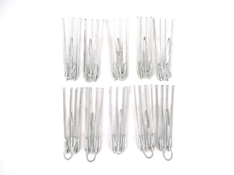 Set of 10 Pleated Drapes Curtain Hooks Silver Tone Metal 3 Inch 4 Prong
