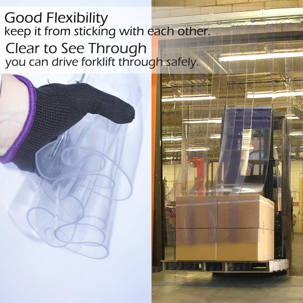 148ft Clear PVC Strip Door Curtain Roll, Industrial Commercial Vinyl, Pet