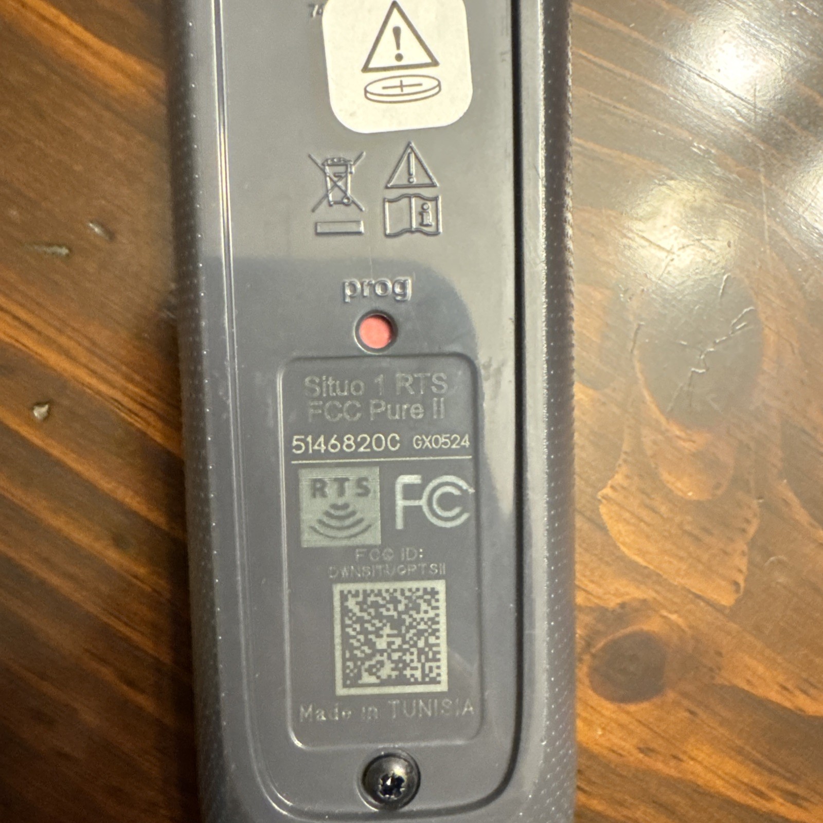 Somfy Situo 1 RTS FCC Pure II Remote for Somfy Shades 1870571B