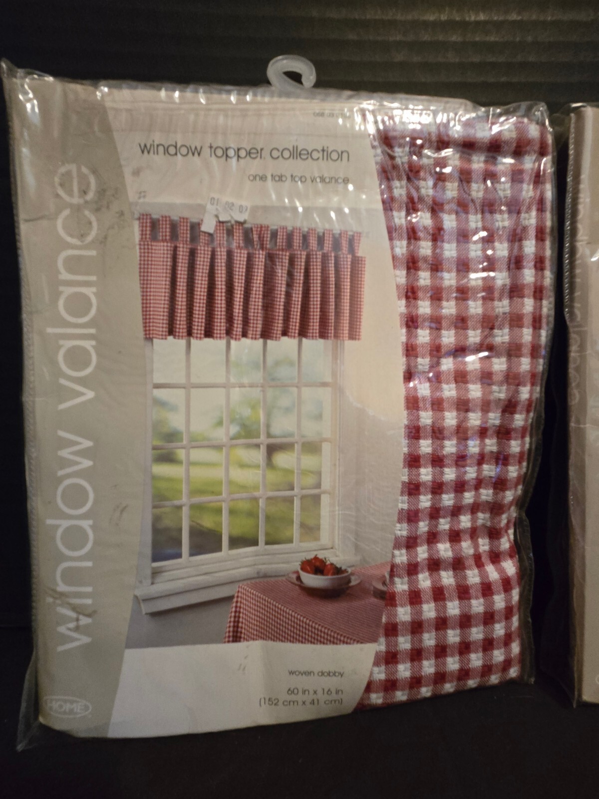 Home Window Valance Red and White Checker Country Farm Set of 2