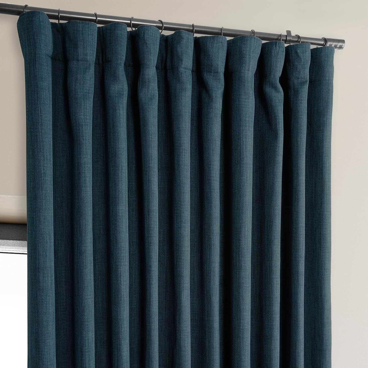 1 Panel Story Blue 84″L x 100″W Linen Darkening Curtains For Bedroom Living Room