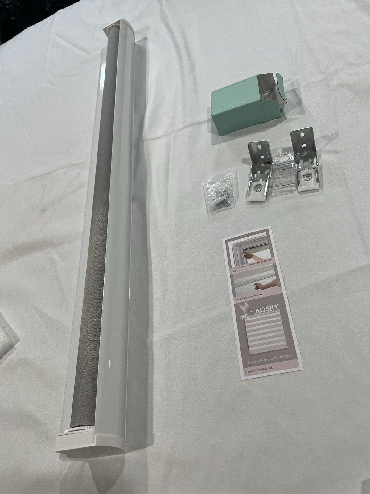 AOSKY Zebra Blinds Free-Stop Roller Windows Shades Dual Layer Light Control