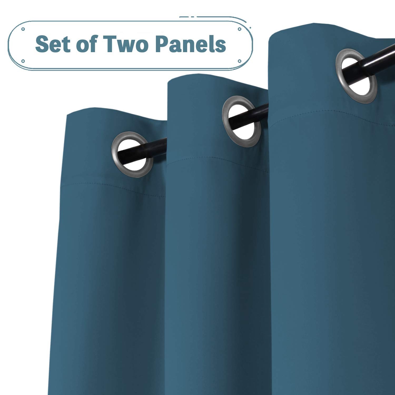 Turquoize Dark Teal Blackout Curtains for Bedroom Extra Long Teal Curtains fo…