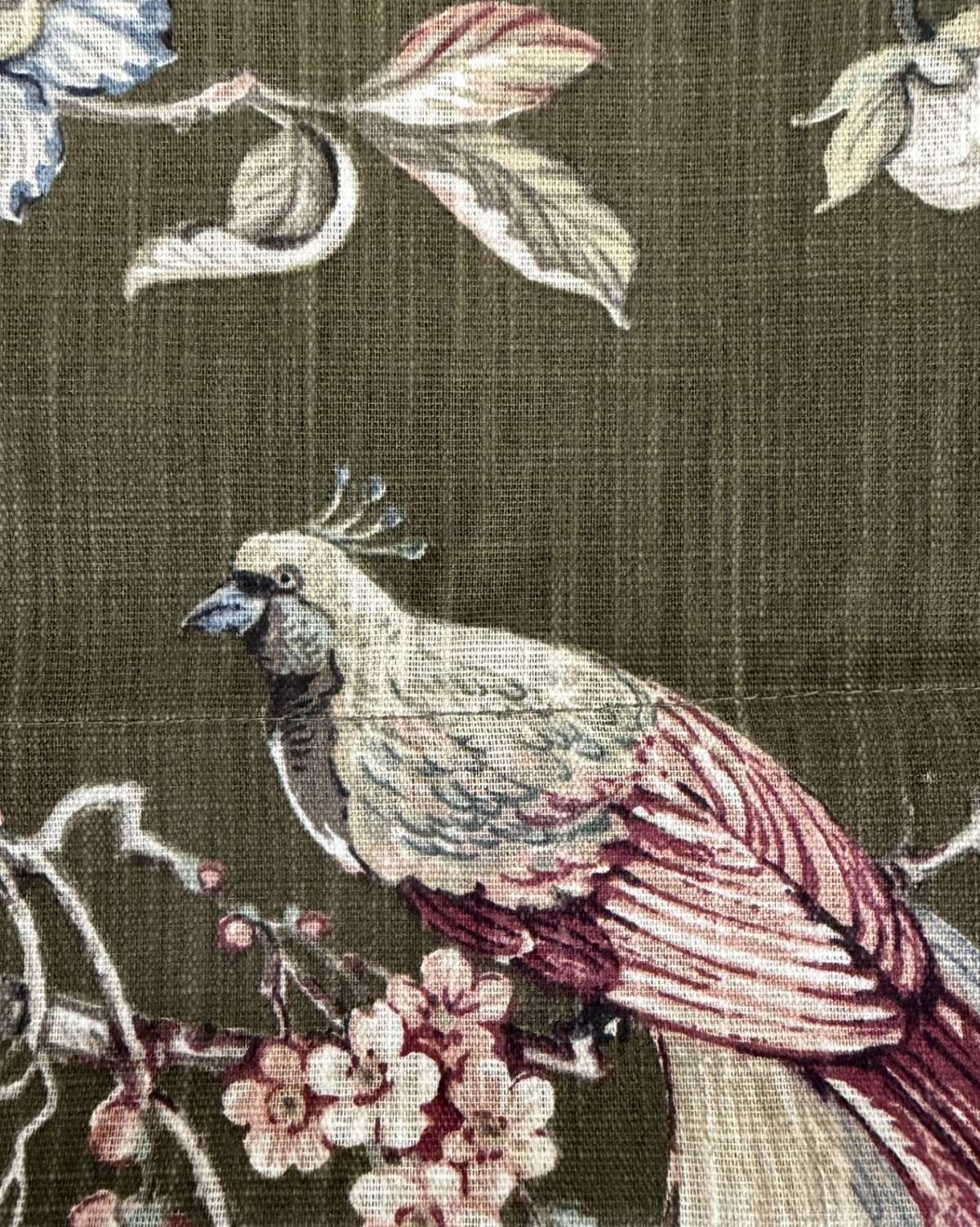 New Moss and Willow Floral Bird Drapes Curtains Panels 37″ x 96″ Set of 4