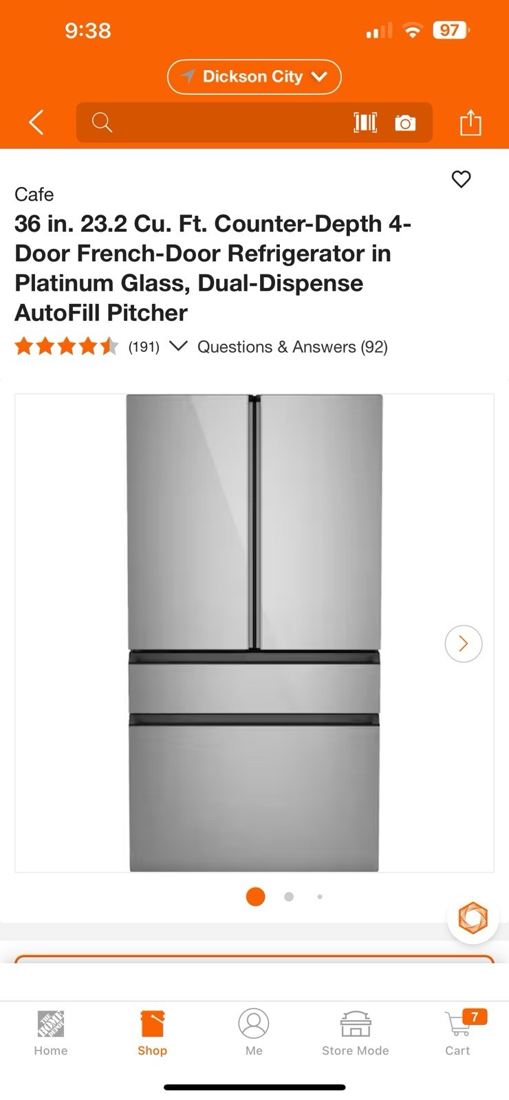 Cafe 36 Inch Redfrigerator