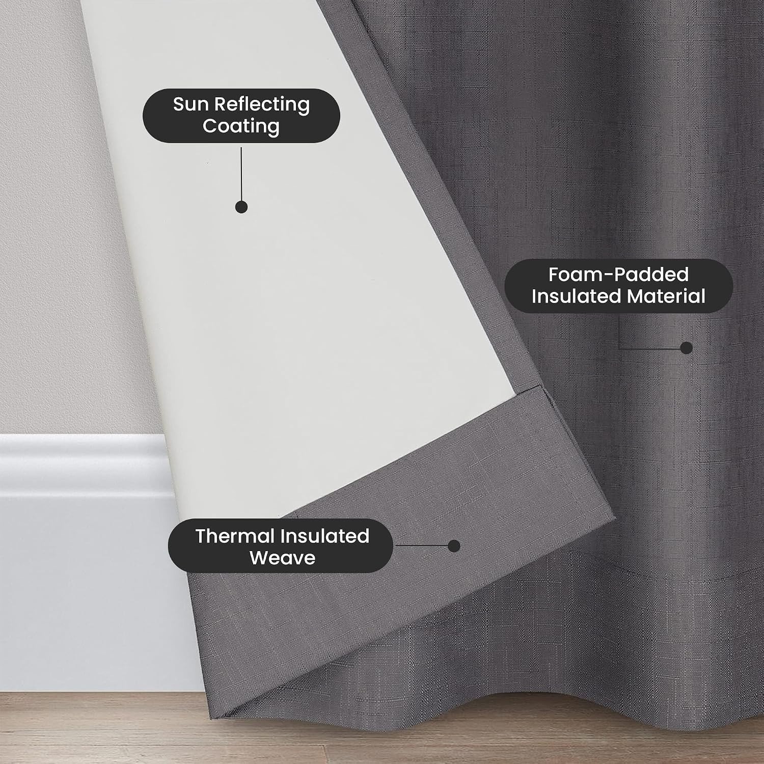 ECLIPSE Kendall Modern Blackout Thermal Rod Pocket Window Curtain for Bedroom