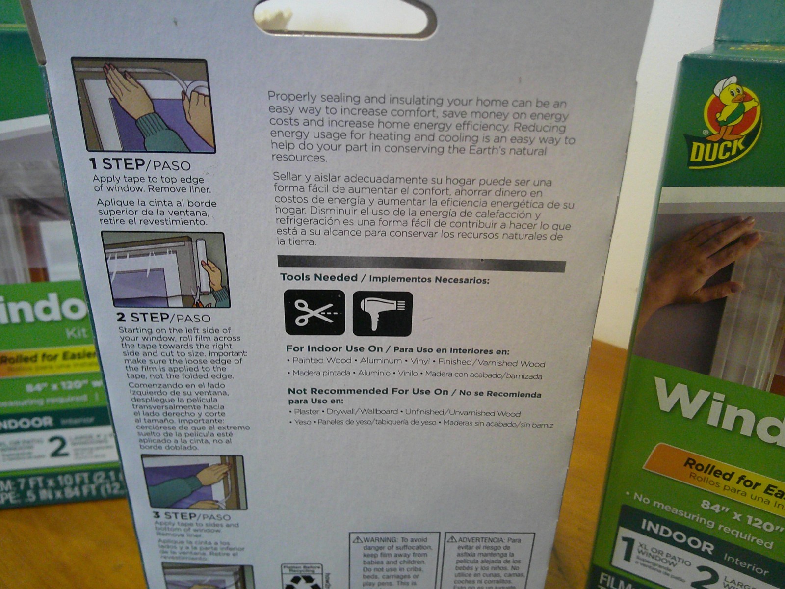 3 Window Film Kit Duck # 287408 Rolled Shrink – Clear, 84 in. x 120 in. 3 NEW