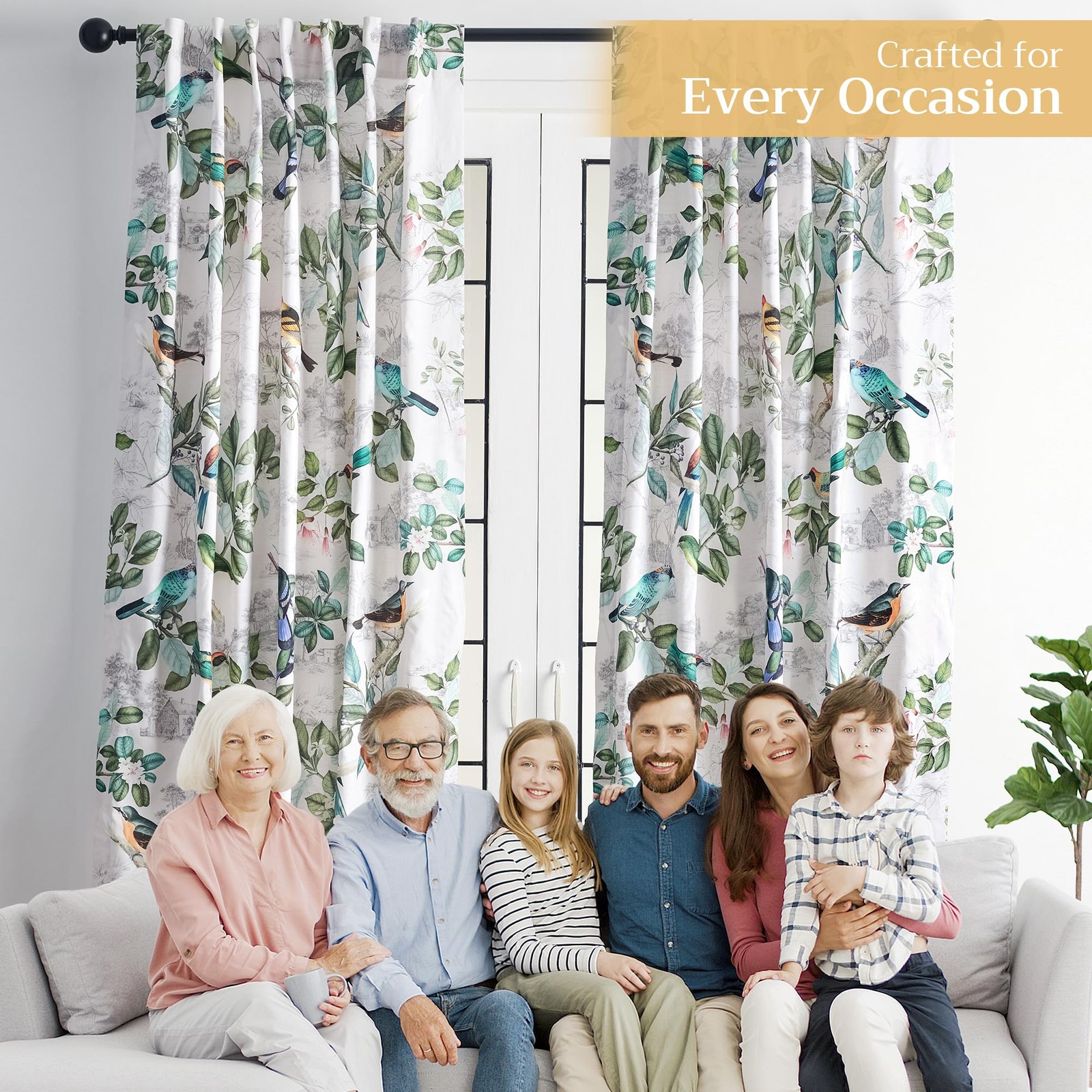 Curtains for Living Room 100% Cotton 50″x96″ (Pack of 1)