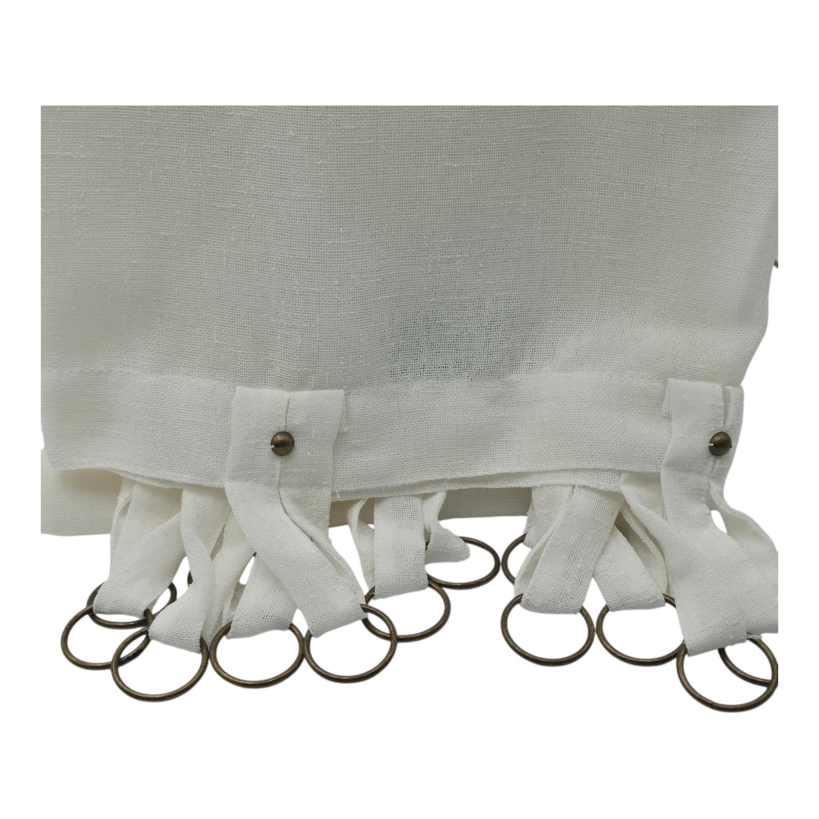 Ralph Lauren Set of 4 Linen Blend Curtains White 52×84 Drapes w/ Rings NEW