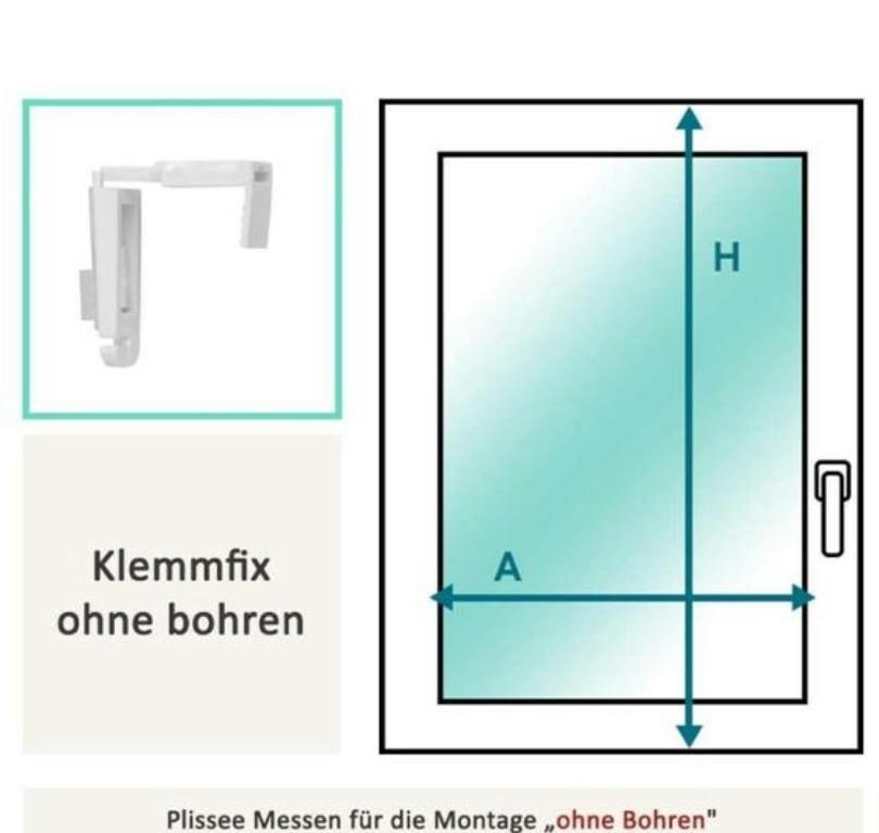 Plissee Rollo nach Maß Jalousie Faltrollo ohne BOHREN zum KLEMMEN