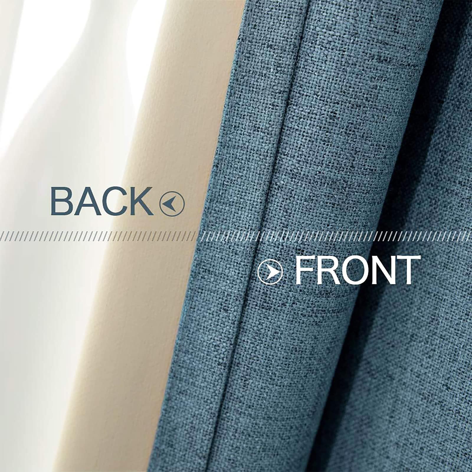 Linen Texture Curtains for Bedroom Solid 100% Blackout Thermal Insulated Dust…