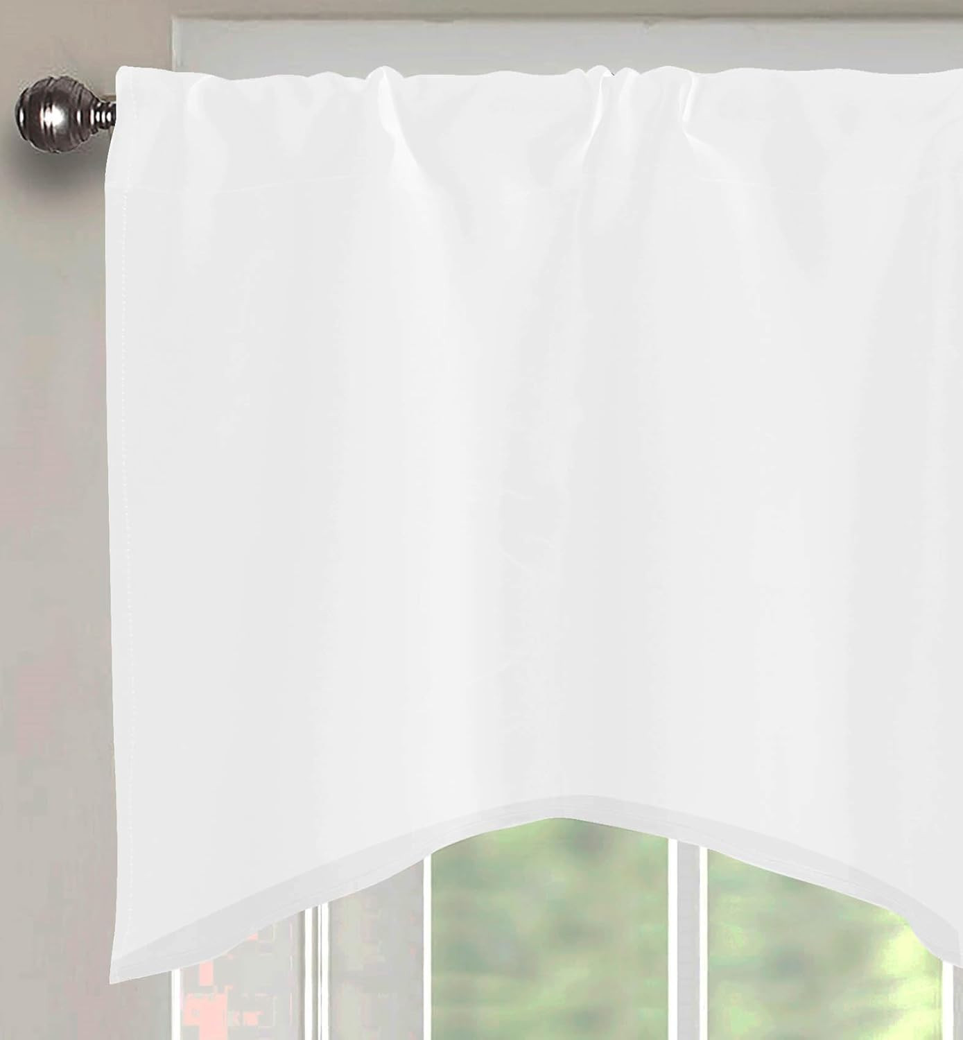 Pure White Valances for Windows 2 Pack Clearance Valance Curtains for Living Roo