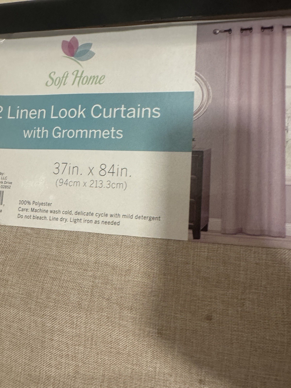 Two Línen Curtains With Grommets Light Pink 37 In X 84in