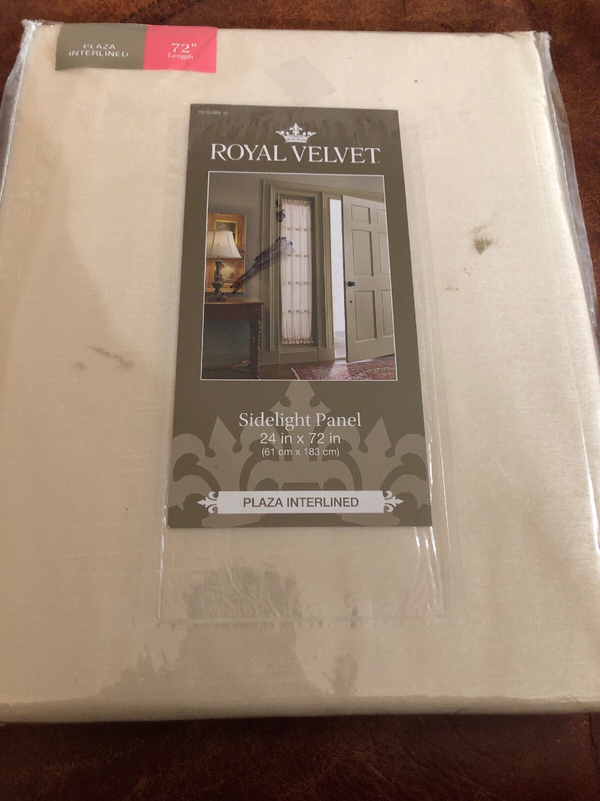 NEW Royal Velvet Sidelight Panel Plaza Interlined Ivory Beige 24″x 72” MSRP $50