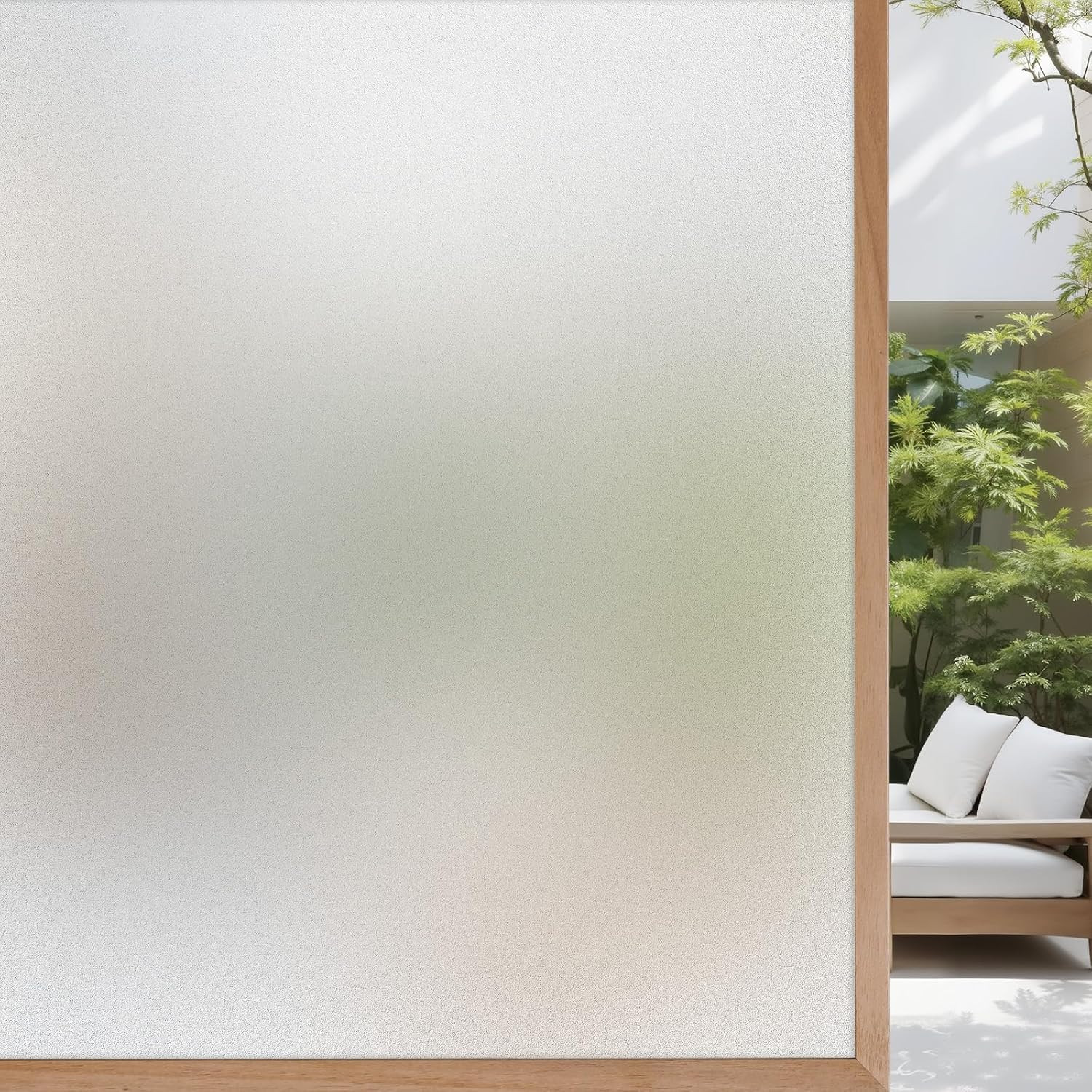 White Blackout Window Film, 100% Light Blocking Window Cover, Opaque Vinyl Cling