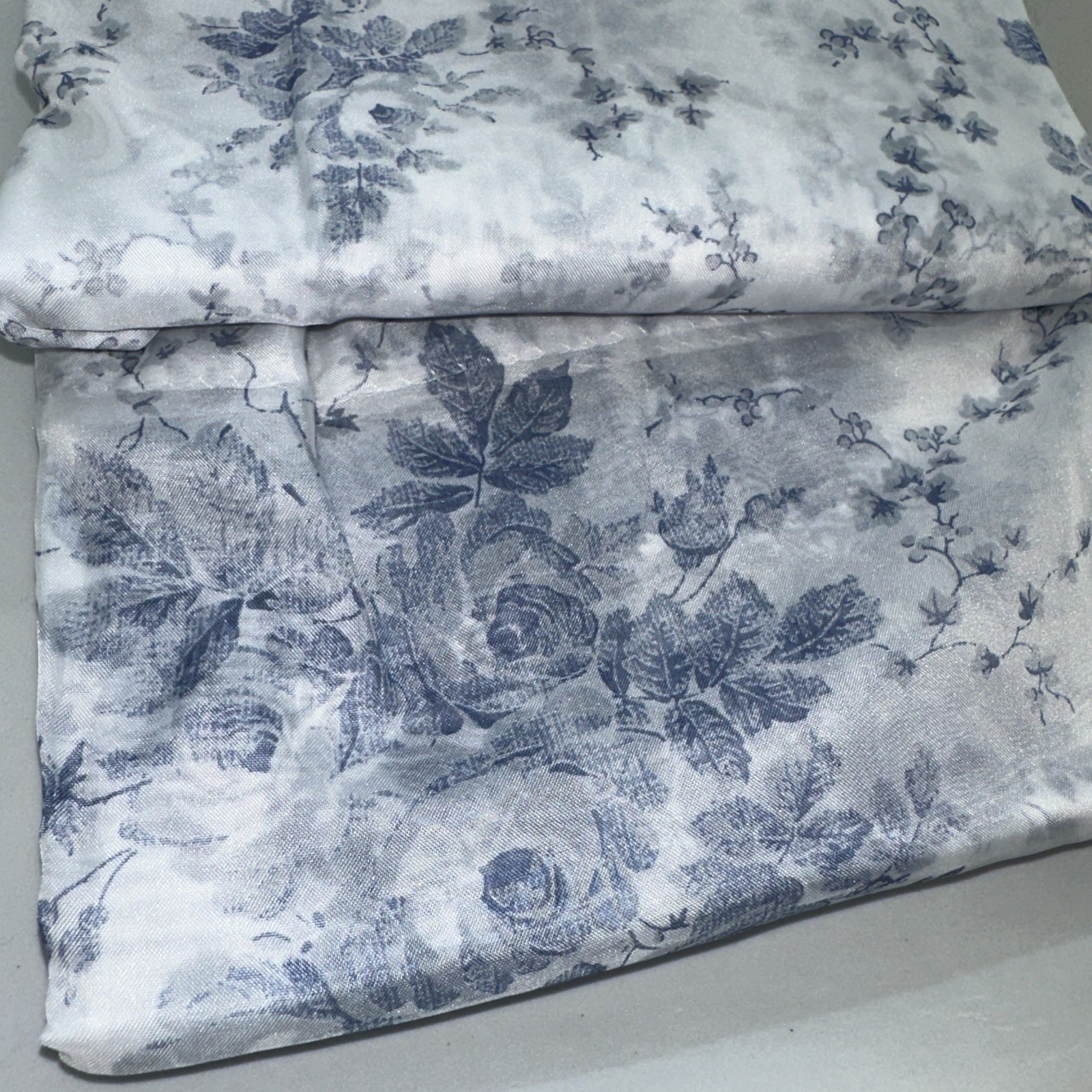 VTG Laura Ashley Sophia 2PC Sheer Blue White Floral Panels & 1PC Bluoson Valance
