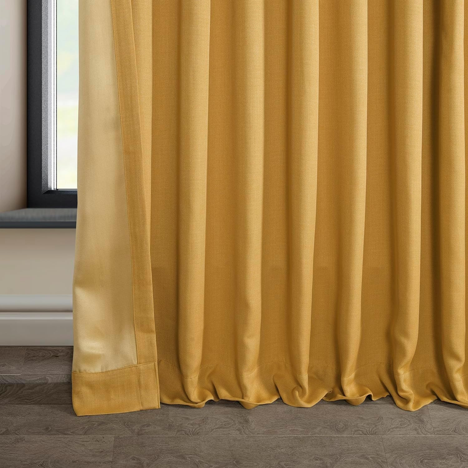 Faux Linen Curtains 100×96 Room Darkening Extra Wide Drapes Gold Panel