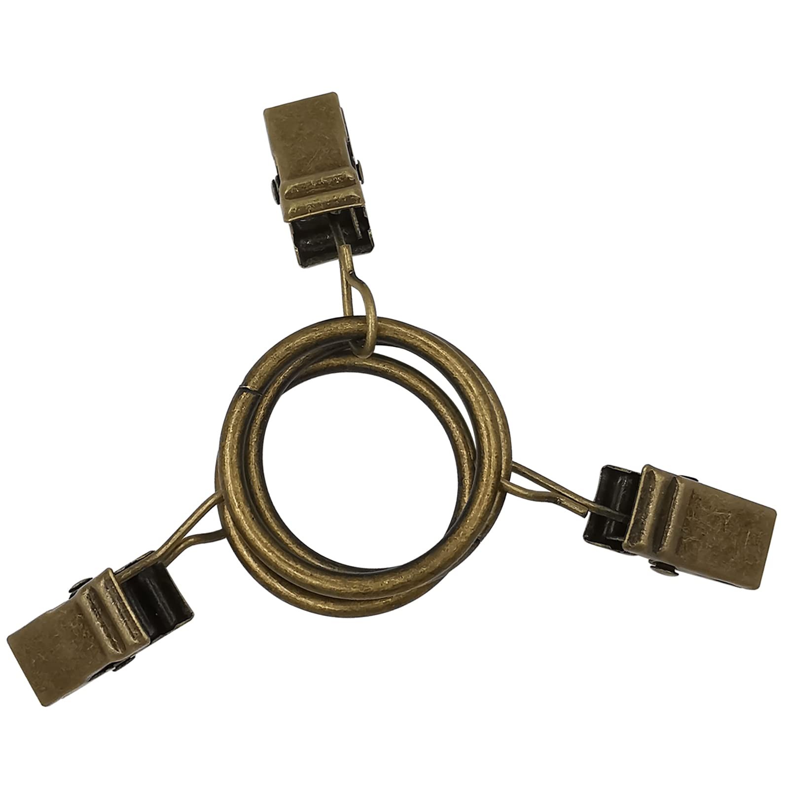 WeeksEight 44 Pack Bronze Curtain Rings with Clips, Curtain Hooks Hangers Cli…