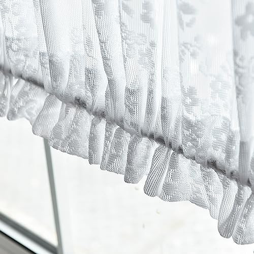 Lace Back Door Curtains for Window 2 Panels 40 inches Long – Vintage Floral