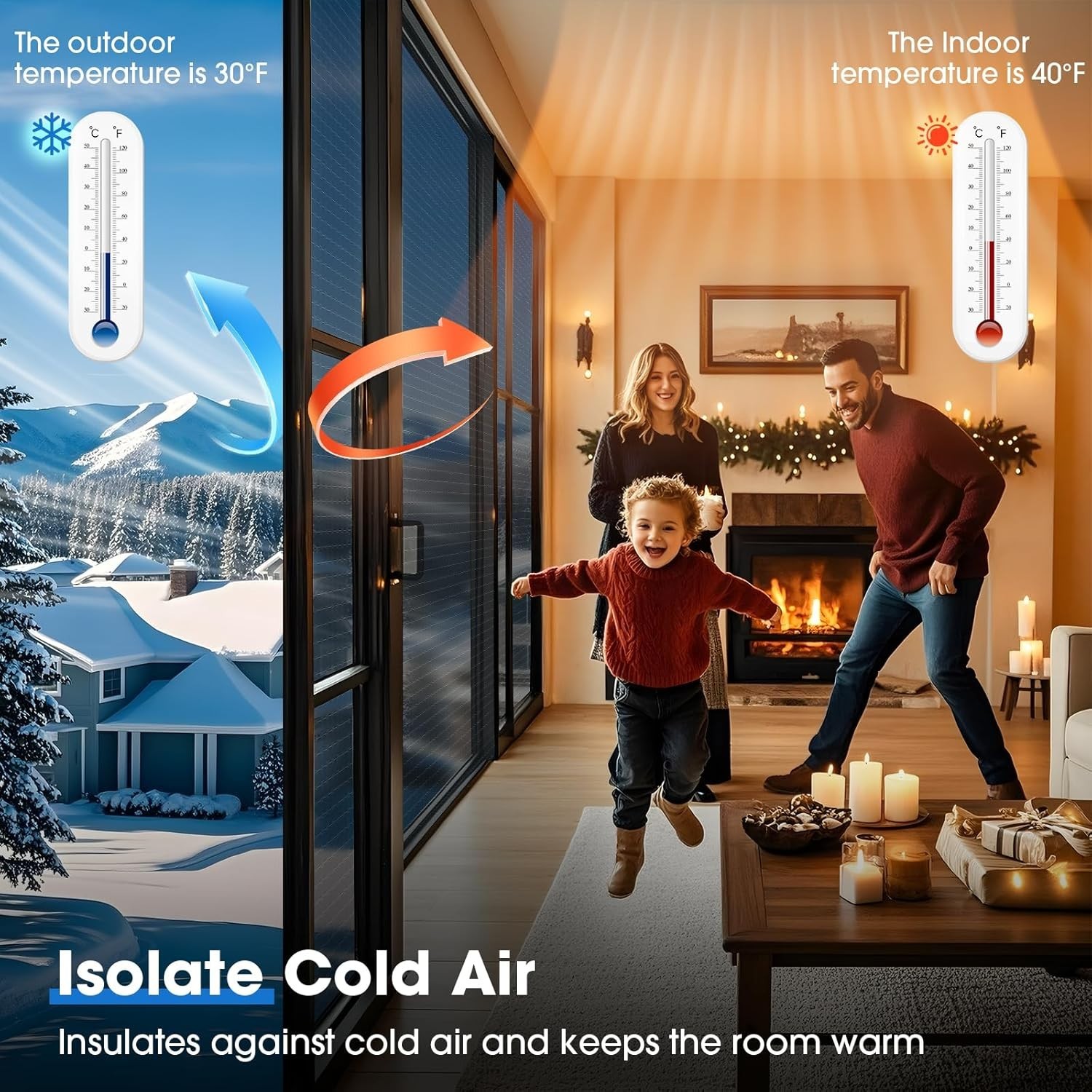 Coavas One Way Privacy Window Film Reflective Tint for Home Static Heat Blocking