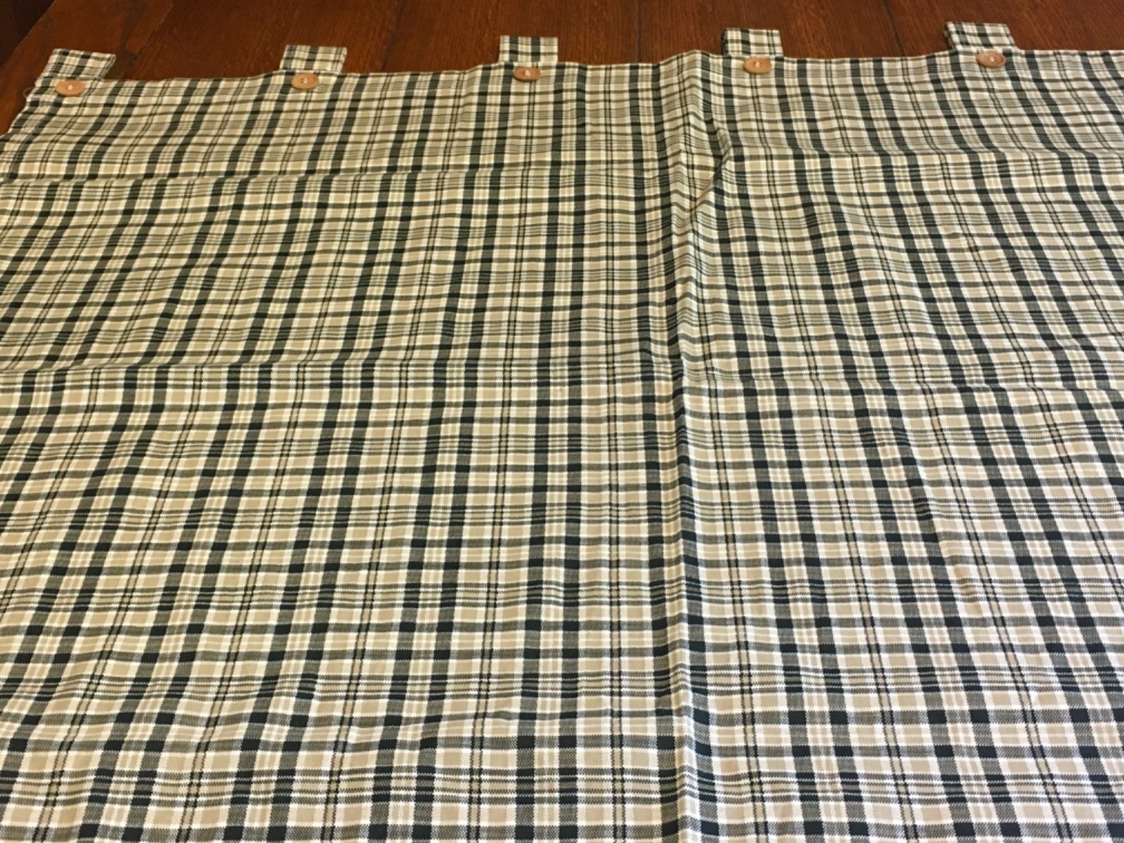 Plaid Tab Curtain Panels 40×82 long