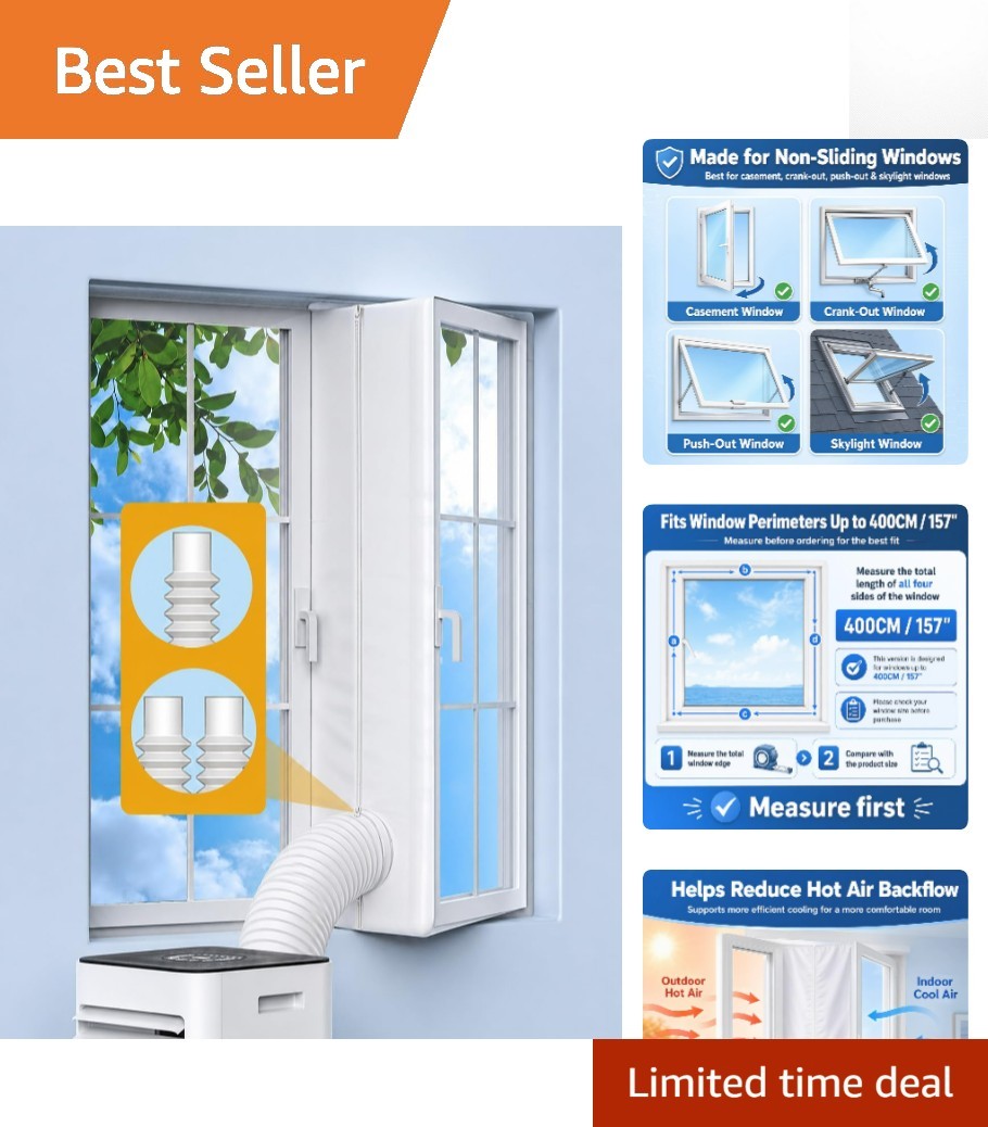 Effortless AC Window Seal for Casement & Crank Windows, 400CM Sealing Solution