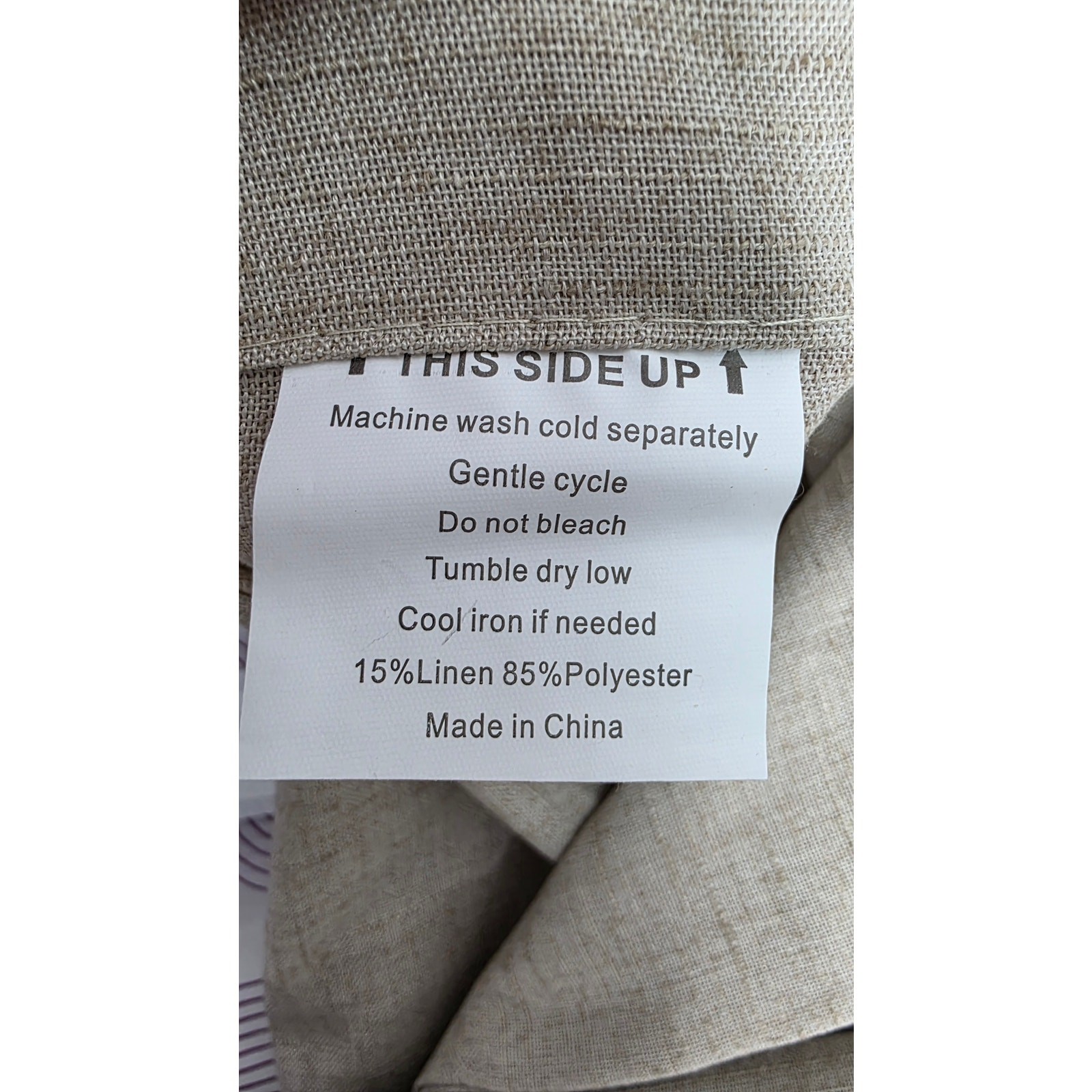 Taupe Linen Blend Curtains 90″ x 50″ 2 Panels Farmhouse Rod Pocket & Back Tab