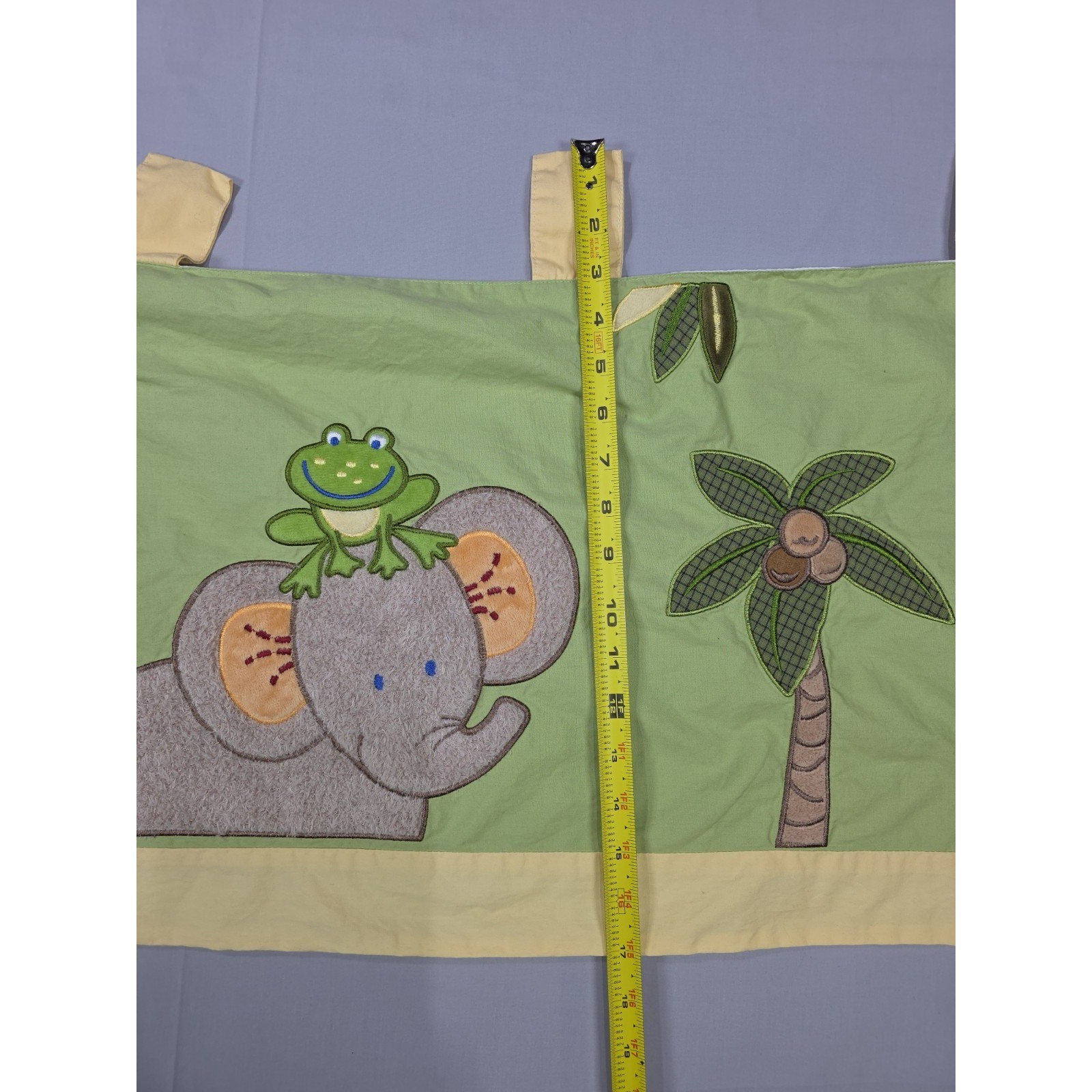 NoJo Jungle Babies Valance Set 2 Green Monkey Lion Safari Nursery 14×58 Tab Top
