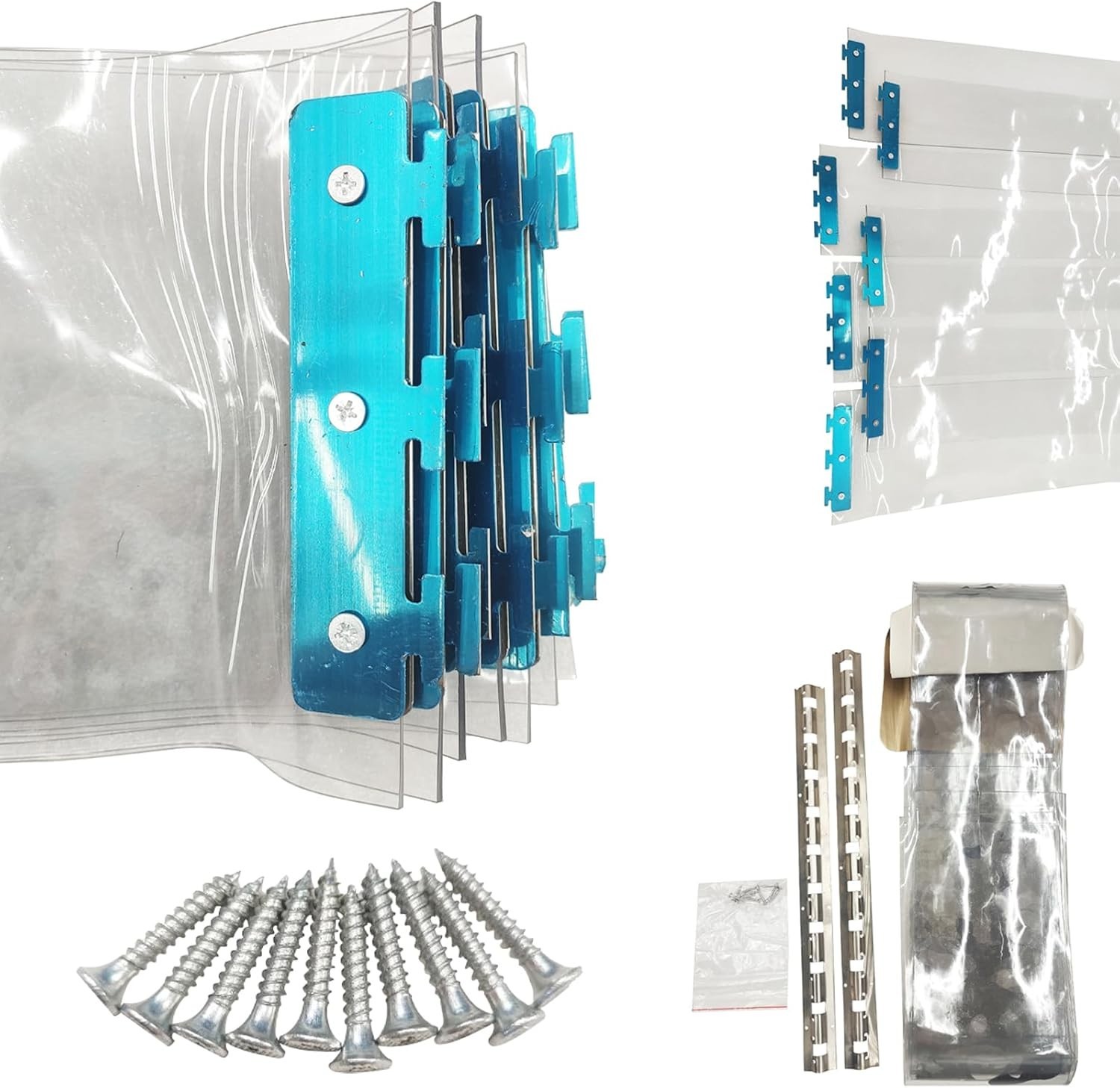 Plastic Door Curtain Strips for Warehouse Freezer Garage Kitchen 7 Pack