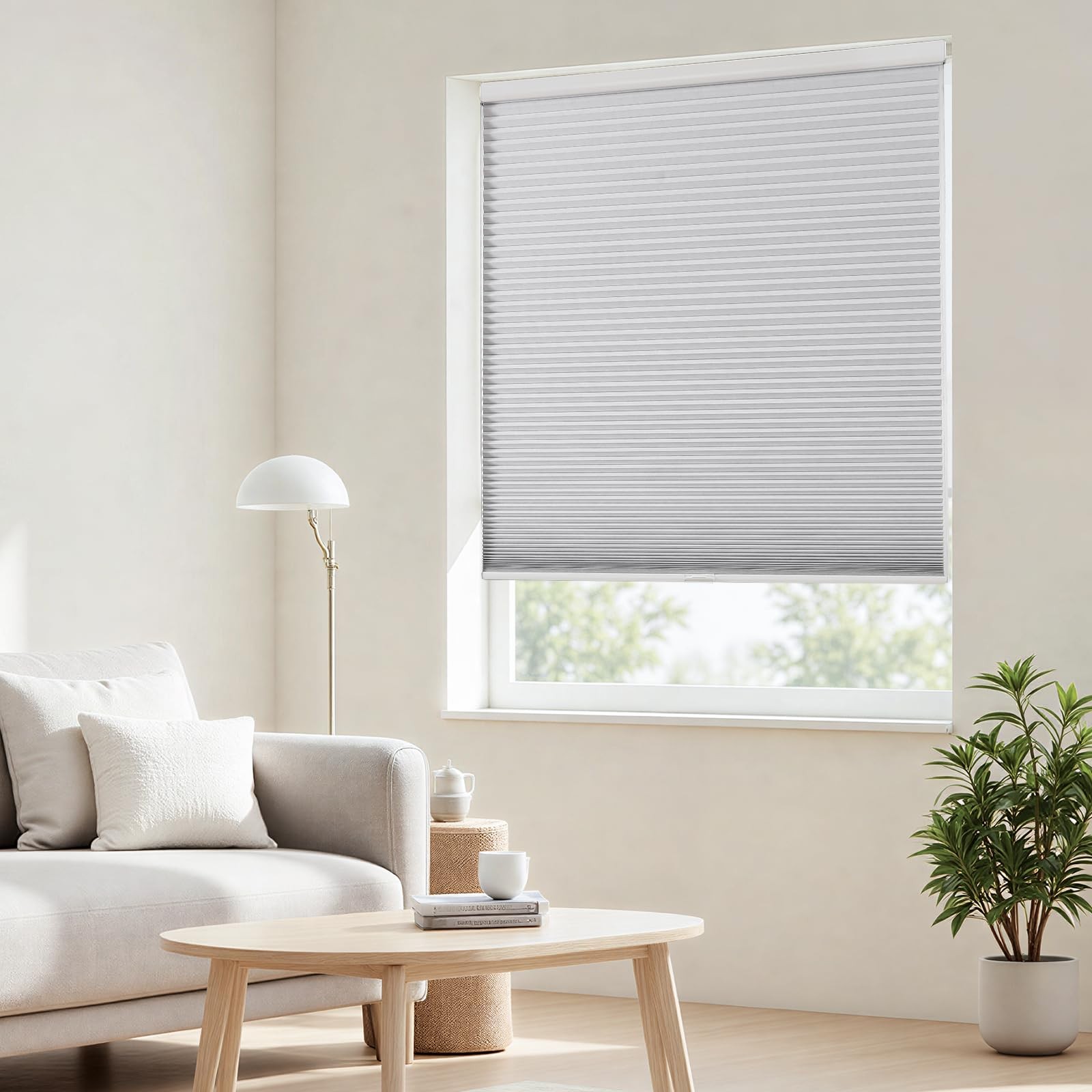 Joydeco Cellular Shades Blackout, White Honeycomb 48″W x 72″H, A –