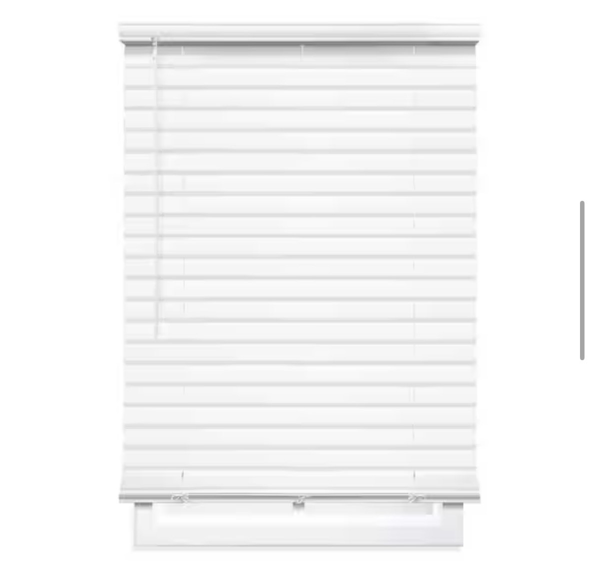 White Cordless Room Darkening Vinyl Blinds with 2 in. Slats – 34 in W x 64 in L