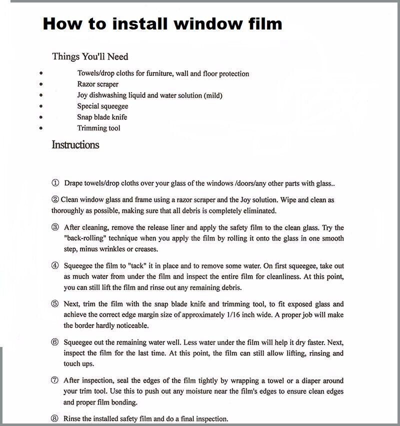 35% NANO CERAMIC TINT FILM 60″X50′ ROLL REDUCE HEAT UV PROTECTION